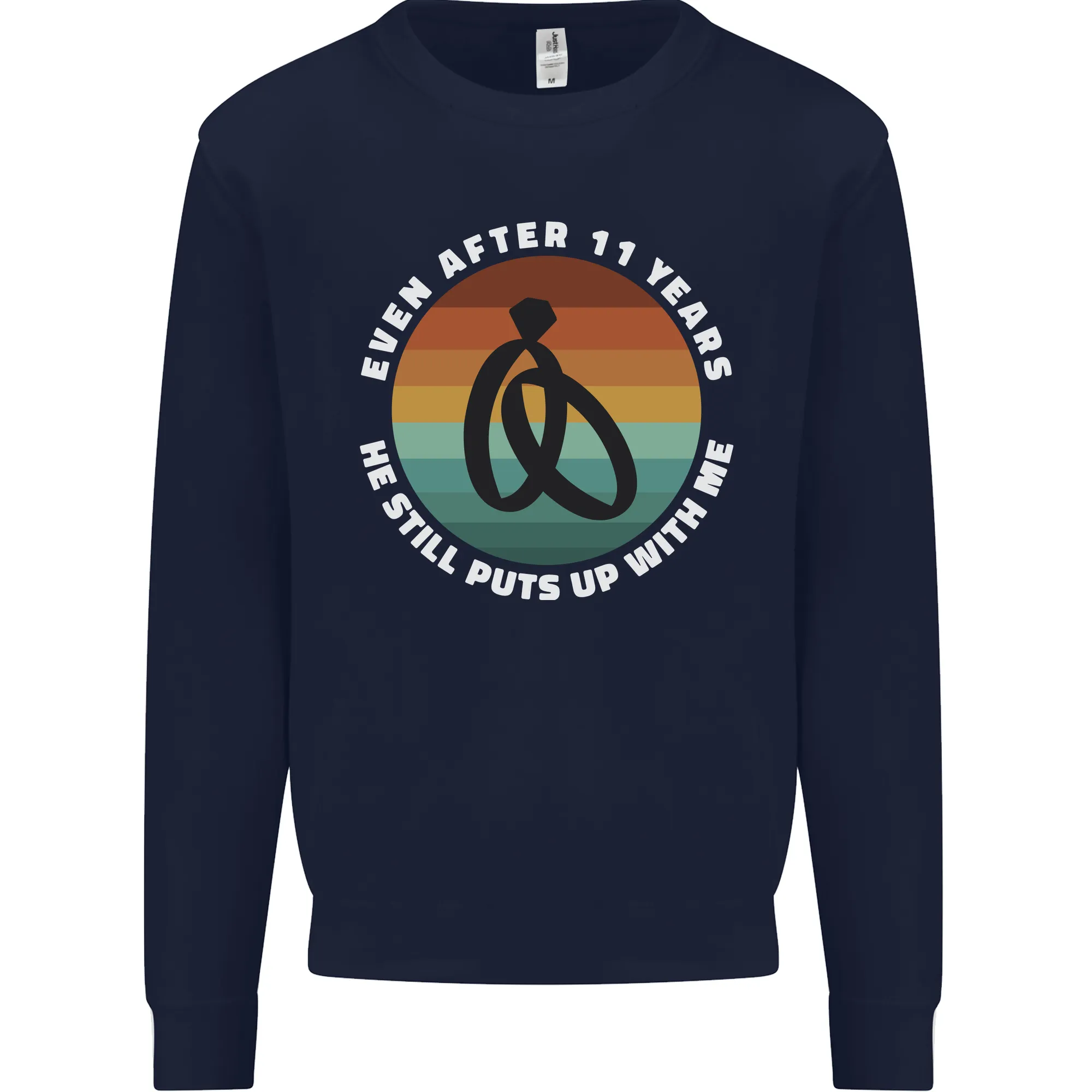 11 Year Wedding Anniversary 11th Marriage Mens Sweatshirt Jumper