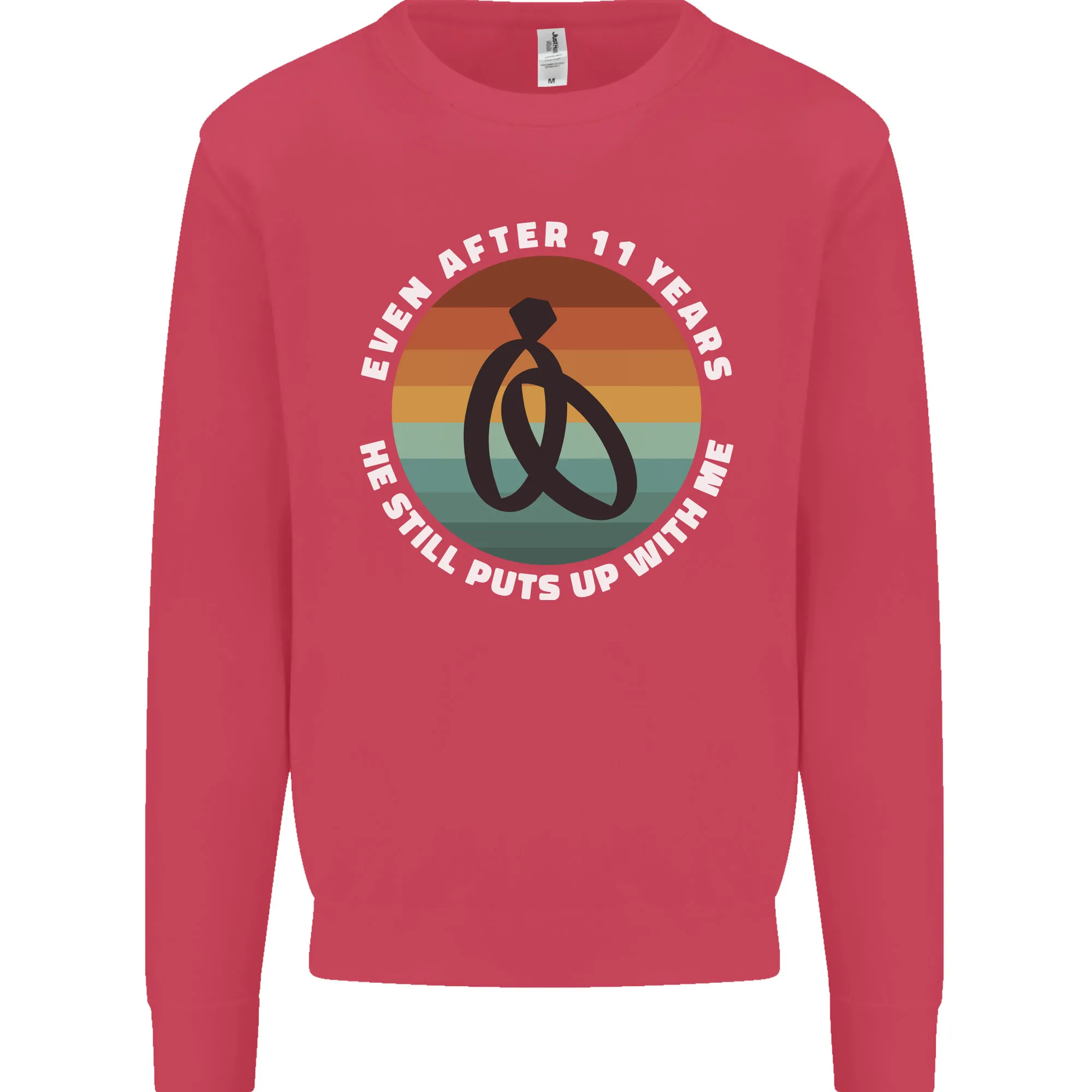 11 Year Wedding Anniversary 11th Marriage Mens Sweatshirt Jumper
