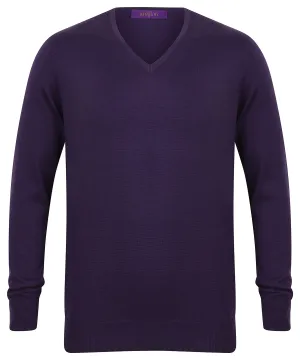 12 gauge v-neck jumper | Purple