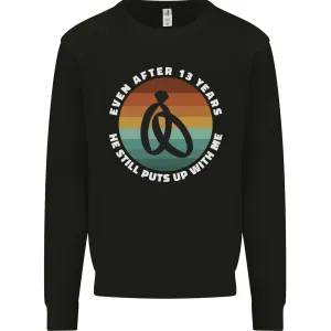 13 Year Wedding Anniversary 13th Marriage Mens Sweatshirt Jumper