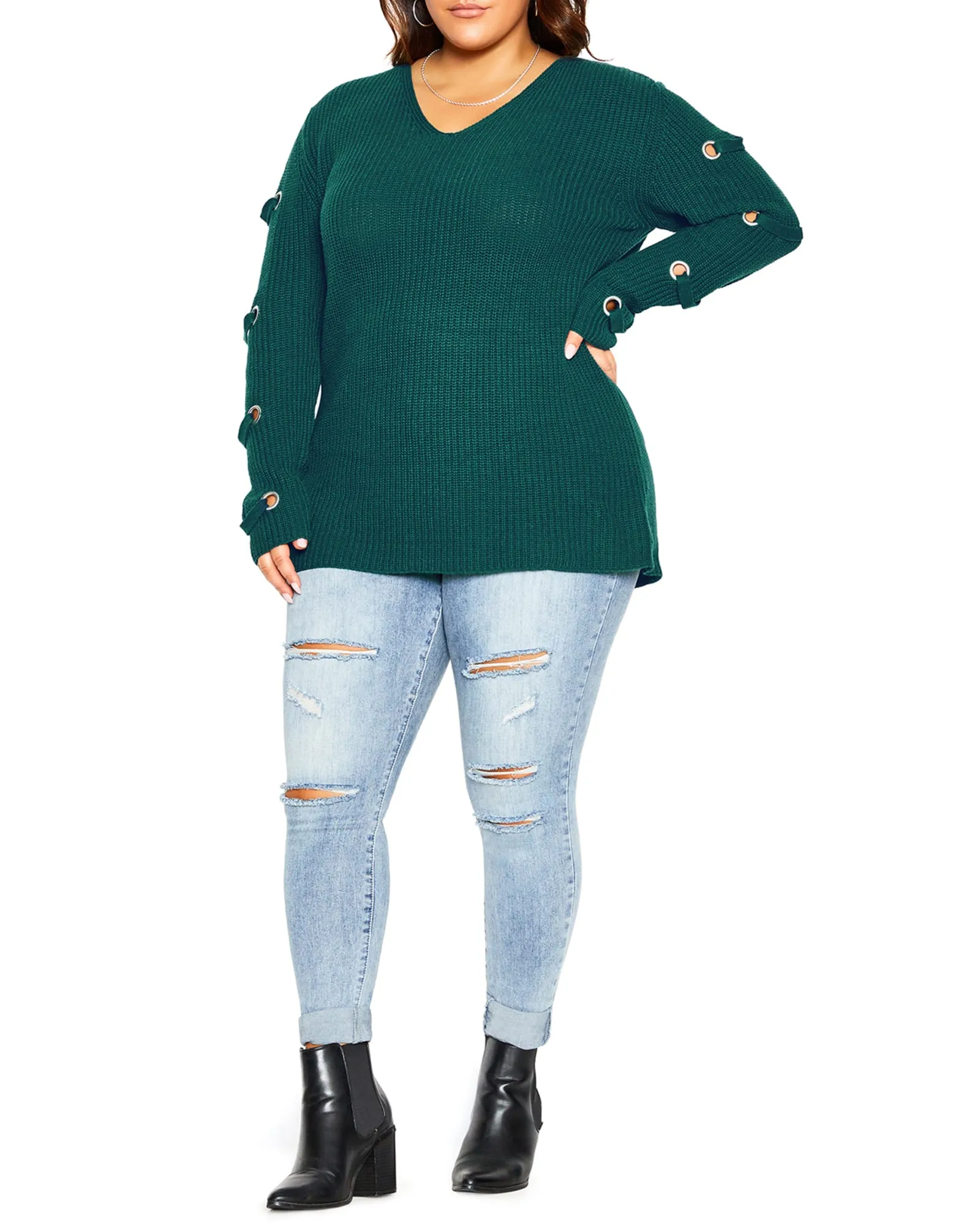 Alma Eyelet Sleeve Tunic | Alpine