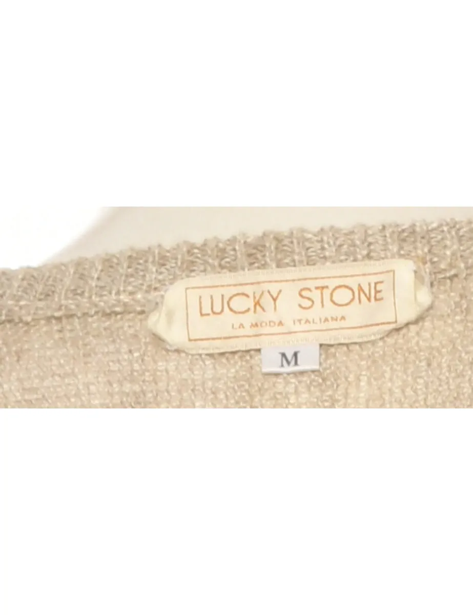 Beaded Cream Jumper - L