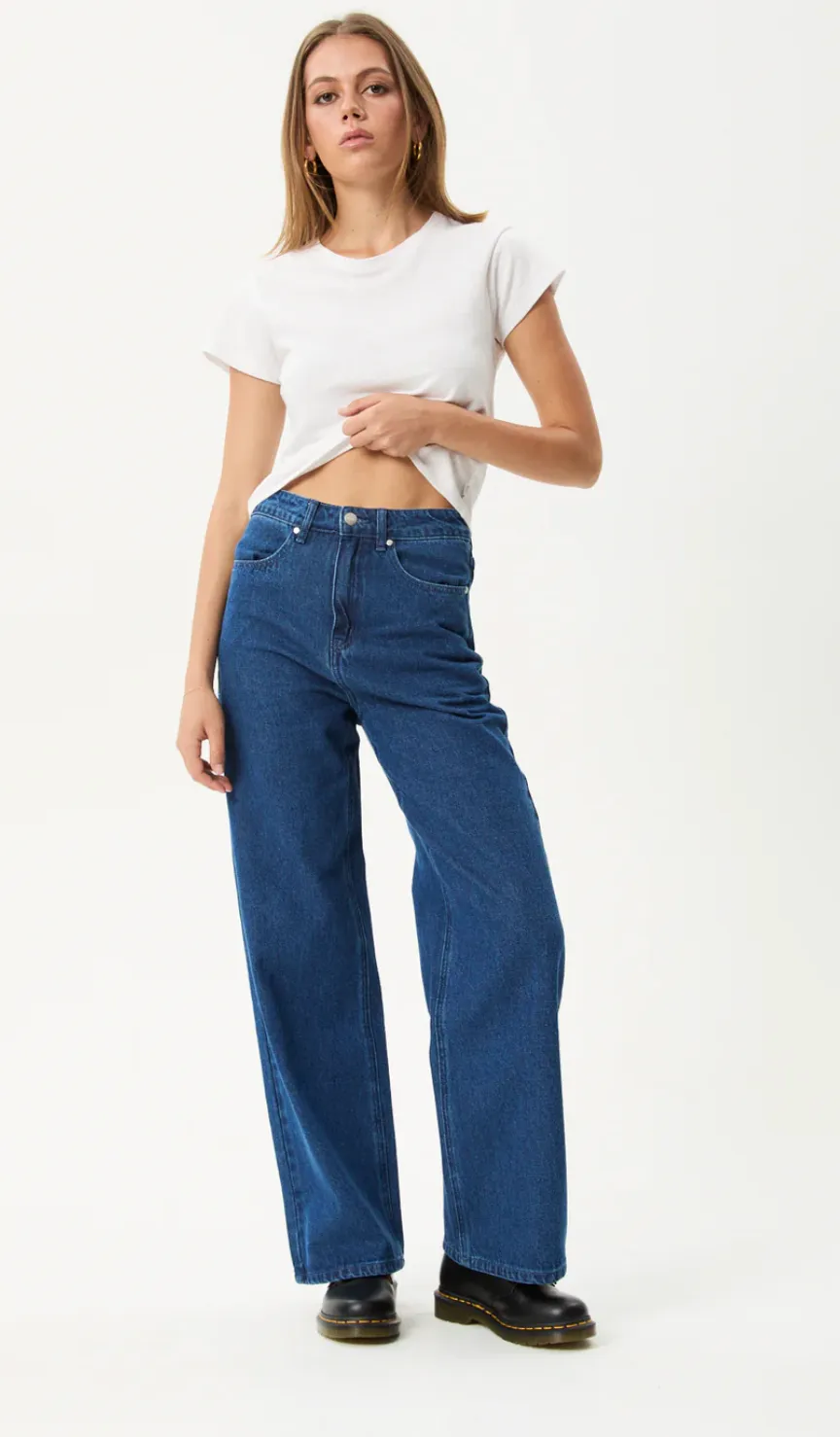 BELLA DENIM WIDE LEG BAGGY JEANS| AUTHENTIC BLUE