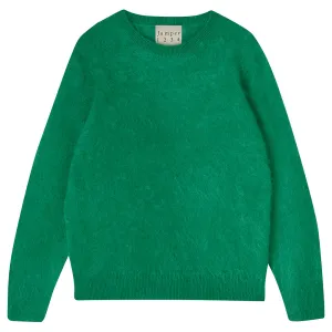 Brushed Cashmere Crew in Green