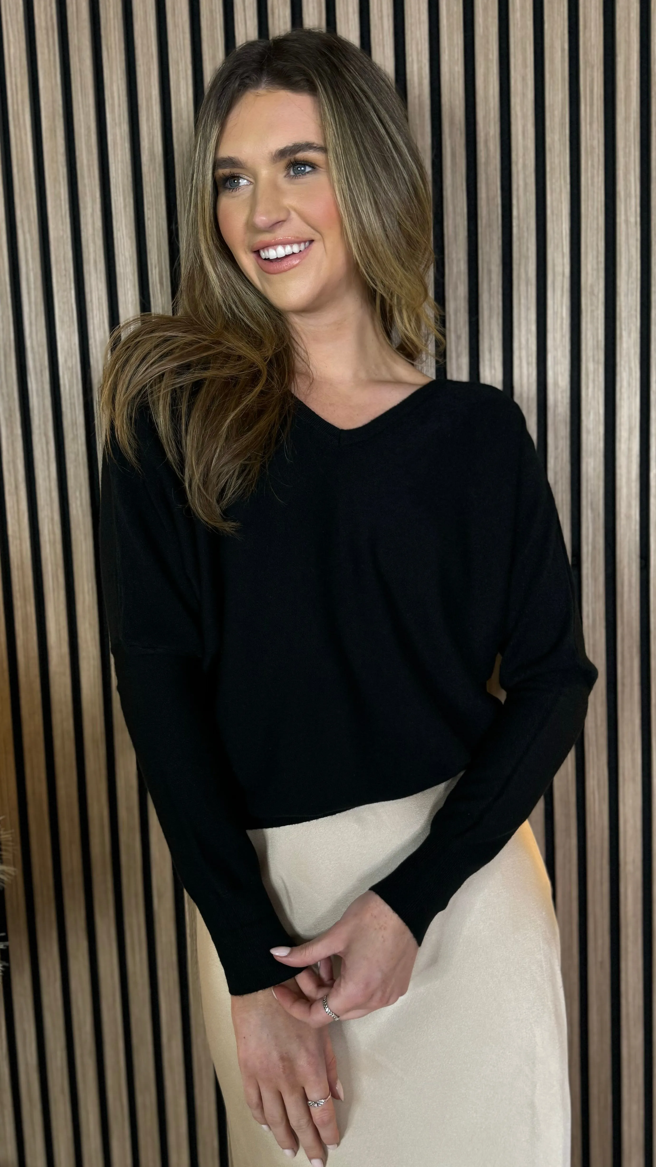 Carley Black Sequin Bow Detail Knit Jumper