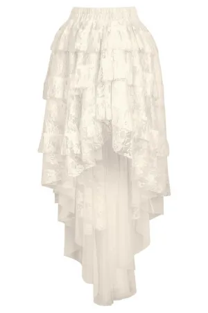 Ciera Custom Made Ivory Burlesque Lace Skirt