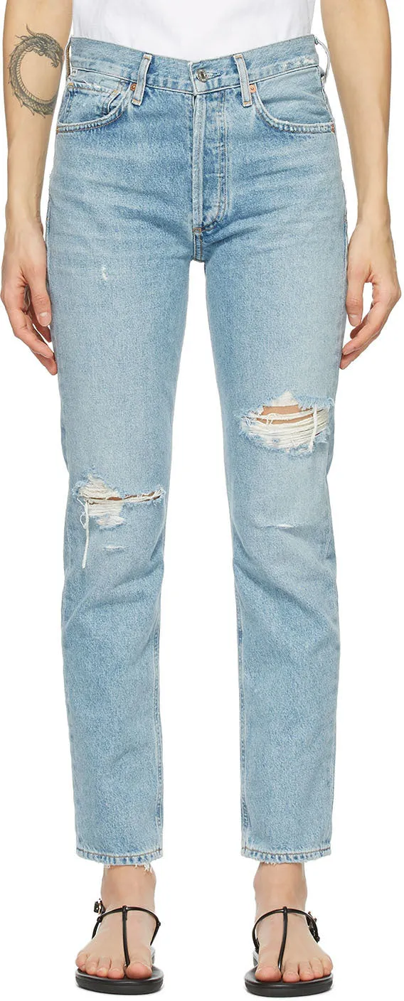 Citizens of Humanity Blue Charlotte High-Rise Straight Jeans