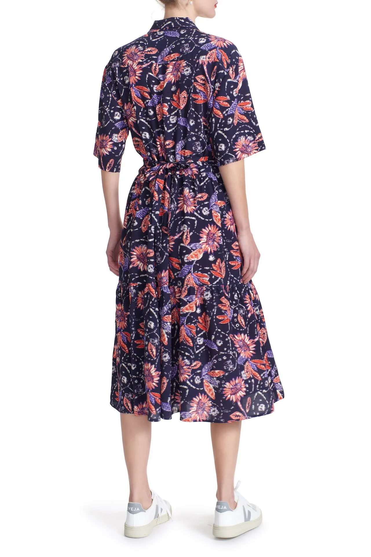 COLLEEN MIDI DRESS - Chalk Flower - SUSTAINABLE