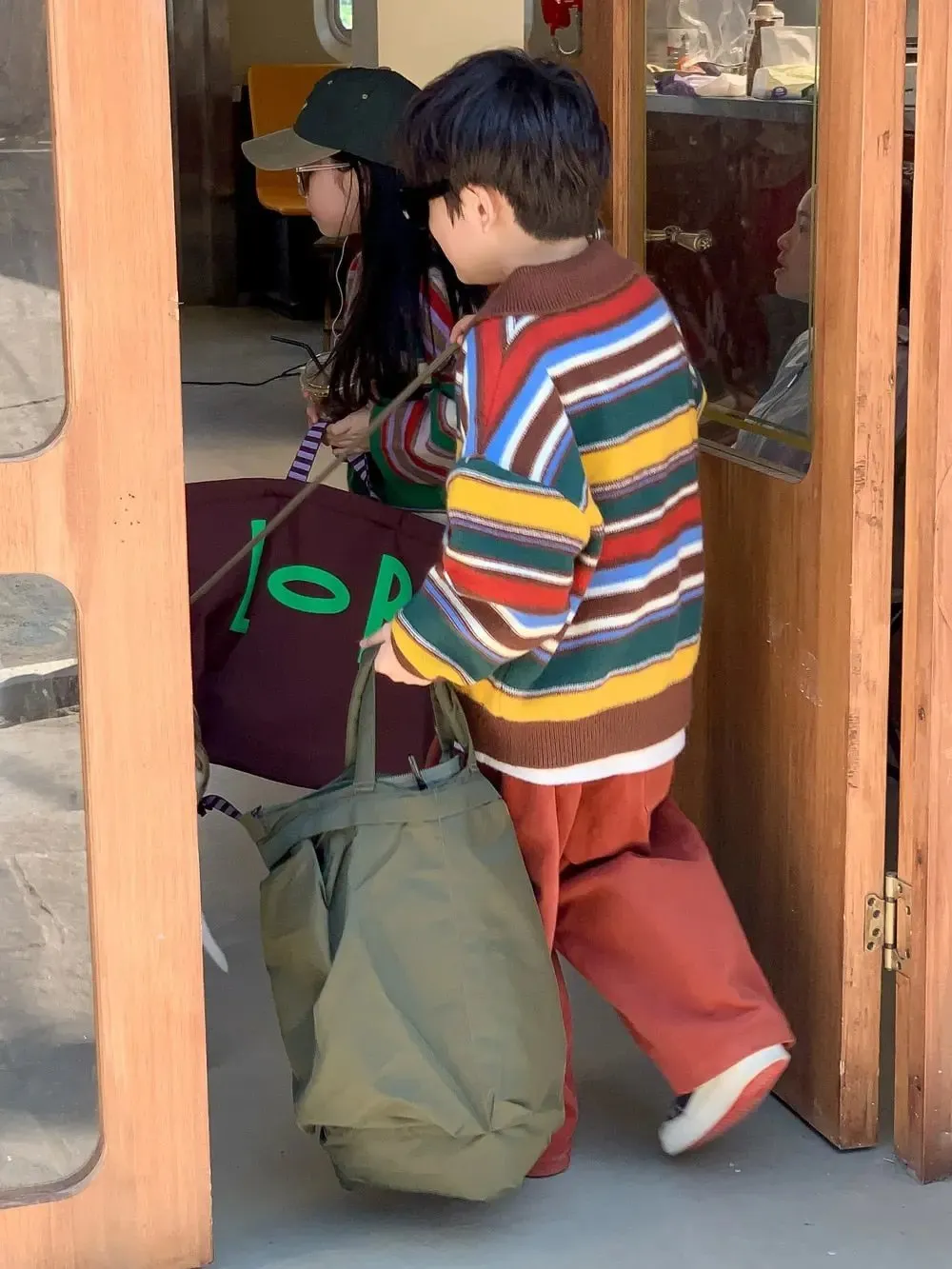 Colorful Retro Kid's Button-Up Sweater