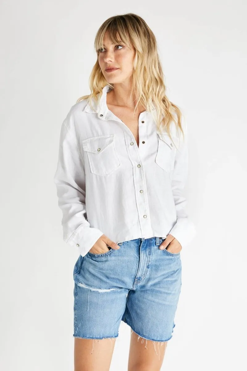 Diana Long Sleeve Top in Sustainable White