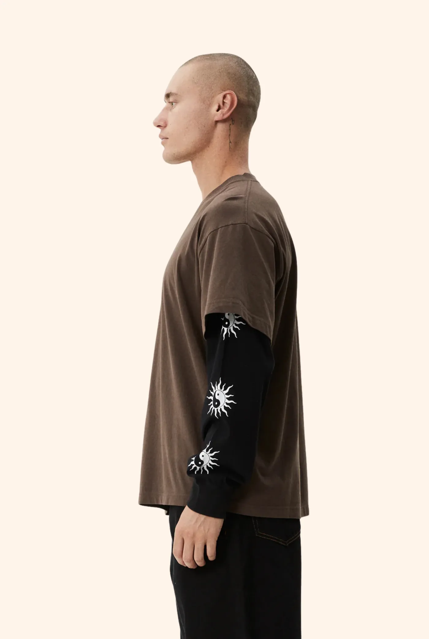 Double Trouble Layered Boxy Tee Coffee