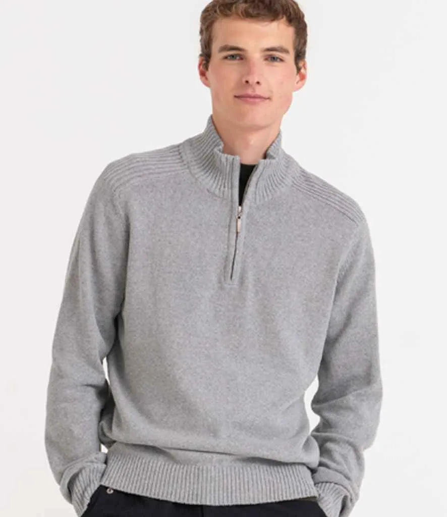 Ecologie Unisex Wakhan Zip Neck Sustainable Sweater | Heather Grey