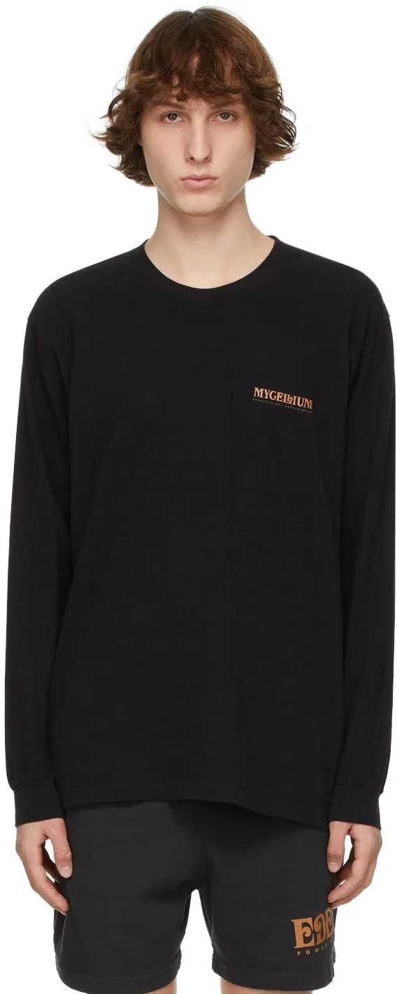 EDEN power corp Black Recycled Cotton 'Mycellium' Long Sleeve T-Shirt