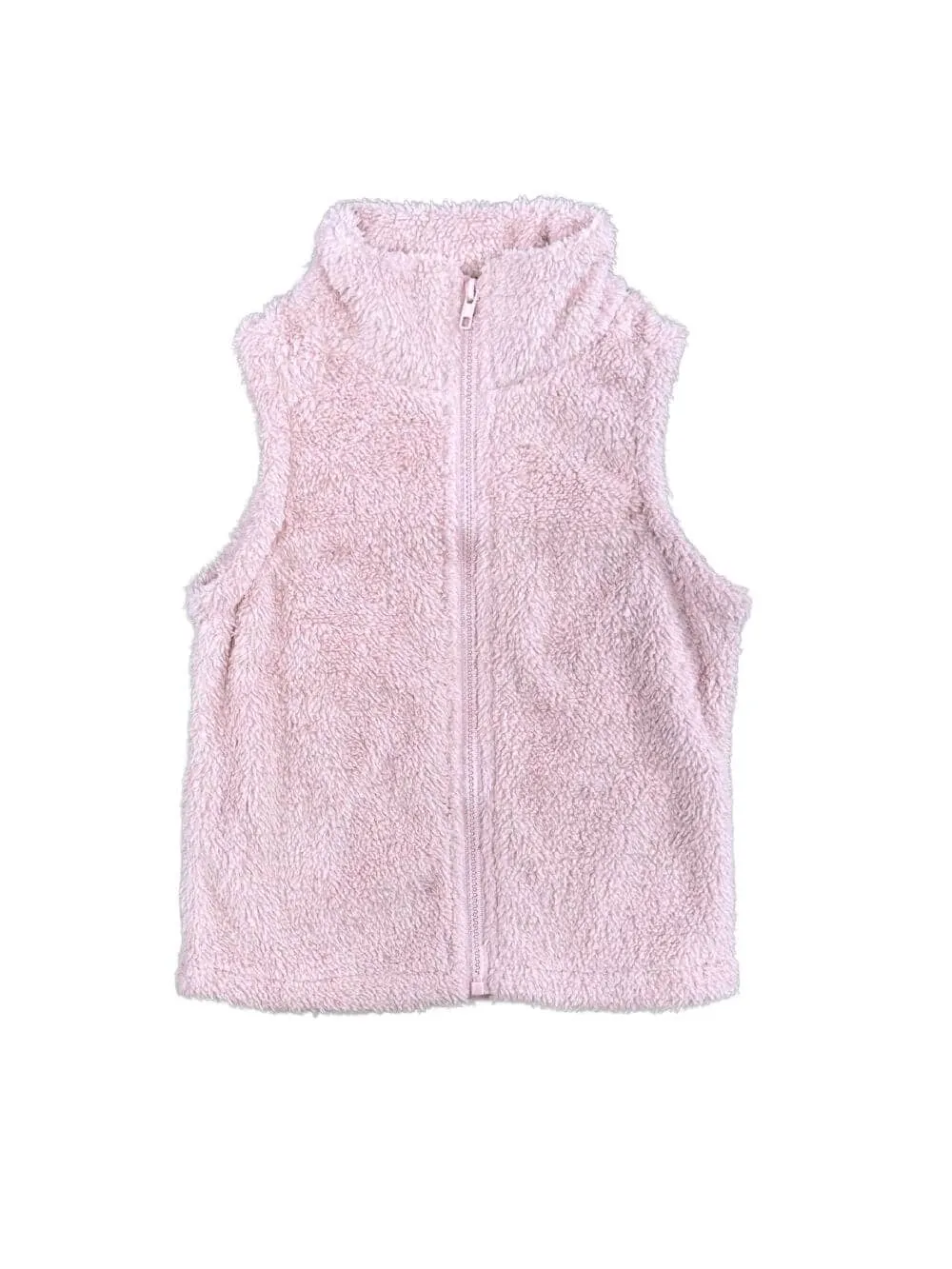 Fleece Pink Zip Up Girls Vest