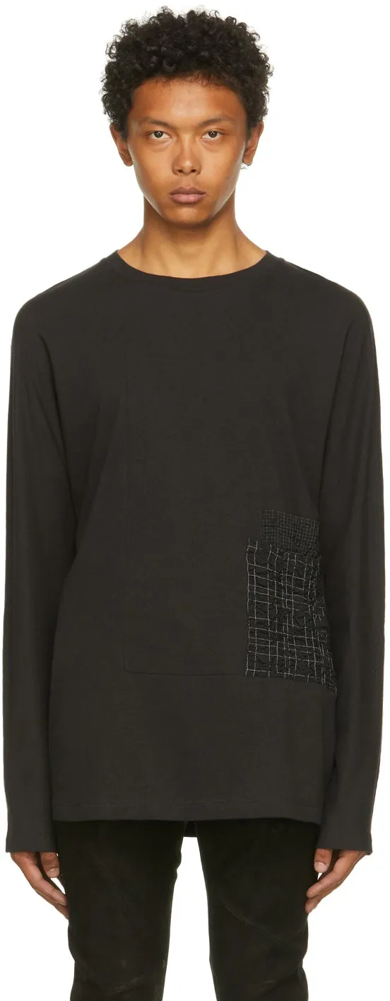 FREI-MUT Black Recycled Cotton Permission Long Sleeve T-Shirt