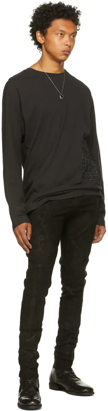 FREI-MUT Black Recycled Cotton Permission Long Sleeve T-Shirt