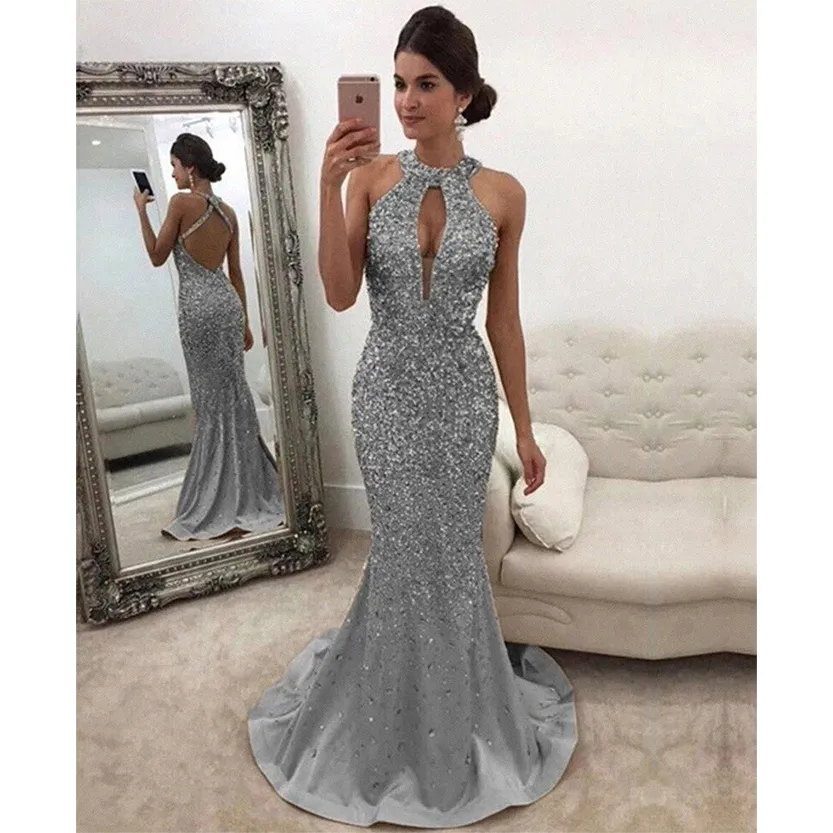Funki Buys | Dresses | Women's Sequin Mermaid Evening Gown