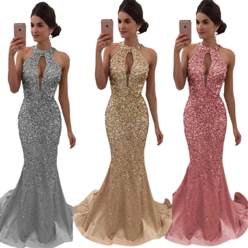 Funki Buys | Dresses | Women's Sequin Mermaid Evening Gown