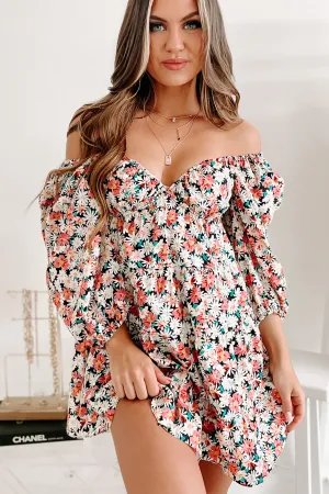 Happier Now Floral Mini Dress (Black/Multi)