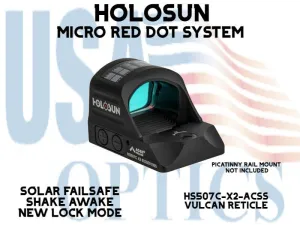HOLOSUN, HS507C-X2-ACSS, PISTOL RED DOT - VULCAN