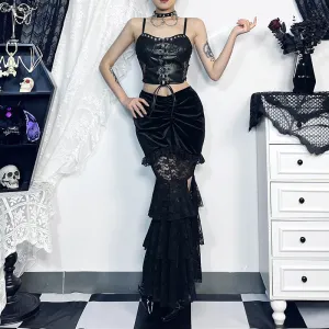 HQO3073 Lace Fishtail Skirt