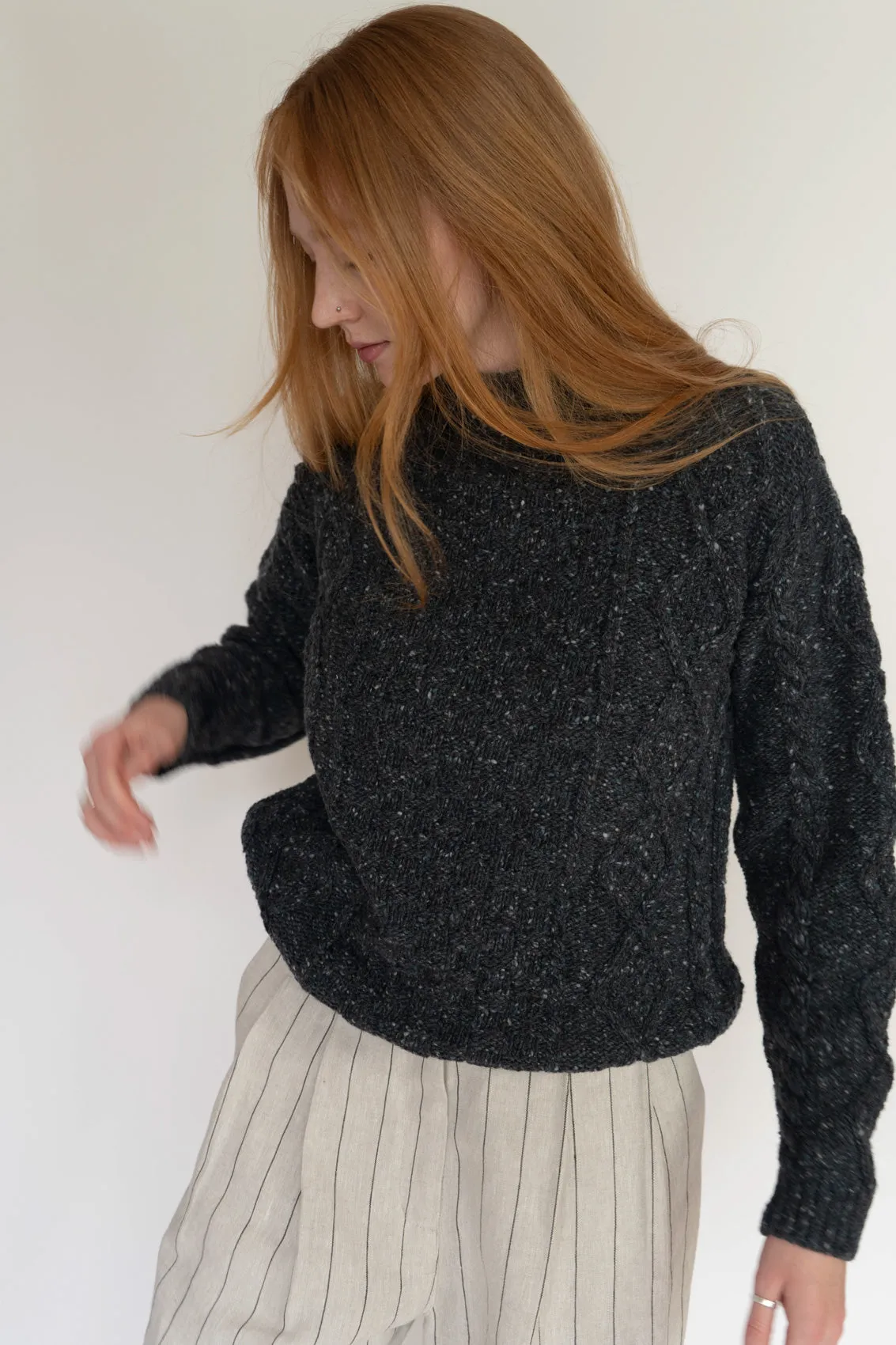 Irish Wolfhound Grey Donegal Aran Jumper