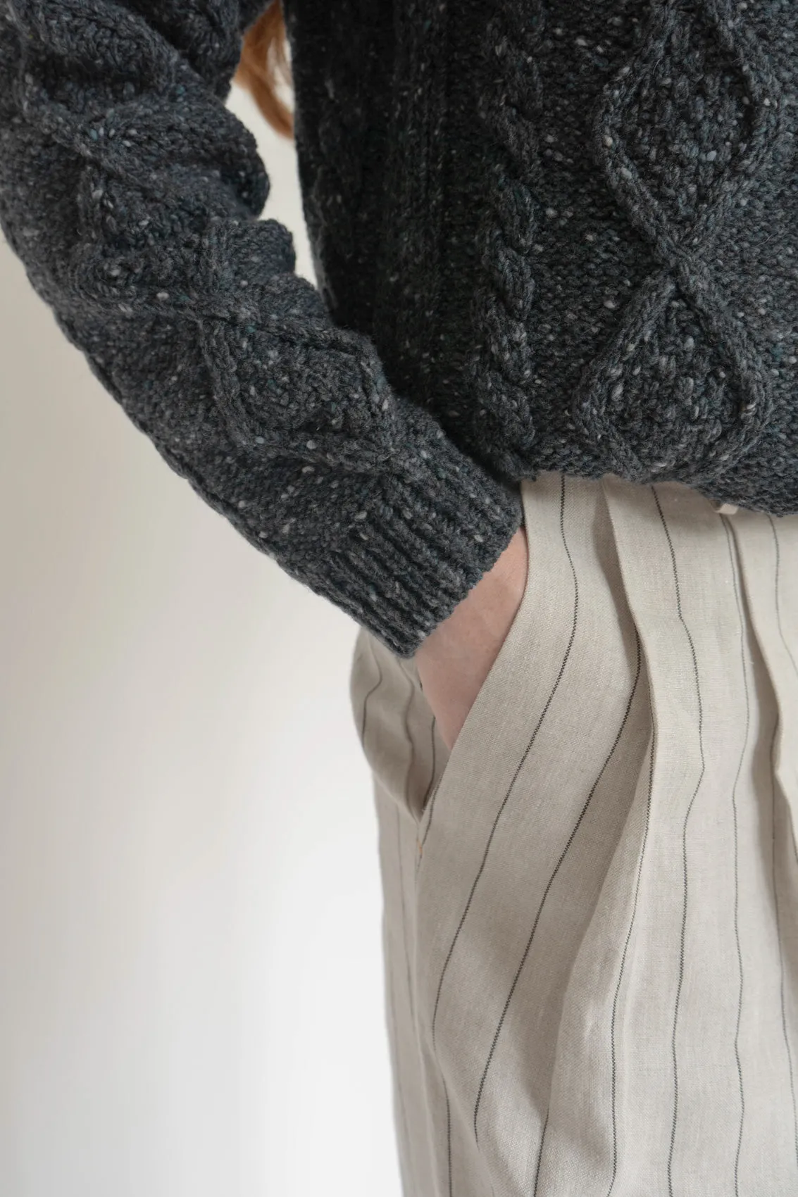 Irish Wolfhound Grey Donegal Aran Jumper