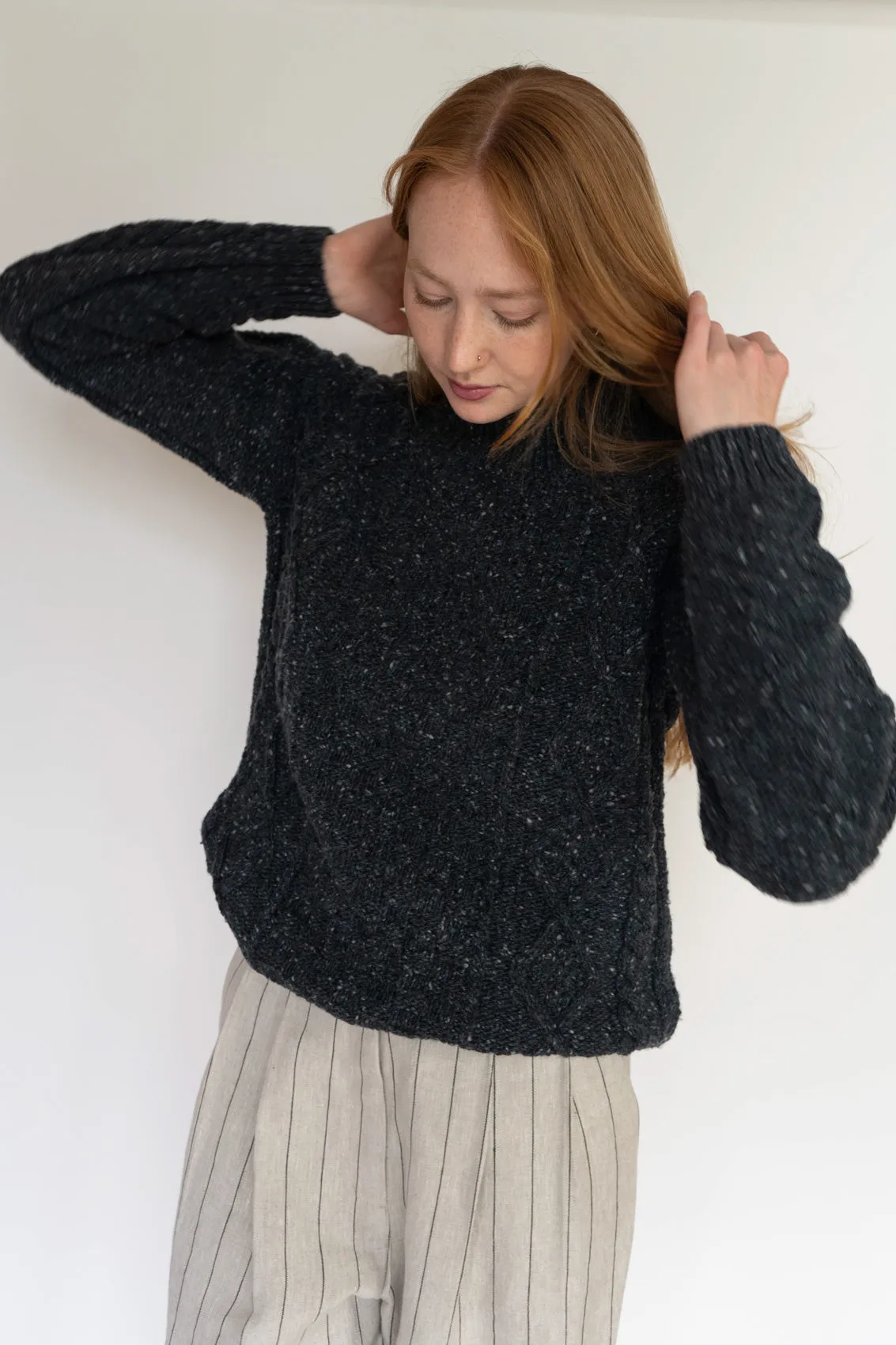 Irish Wolfhound Grey Donegal Aran Jumper
