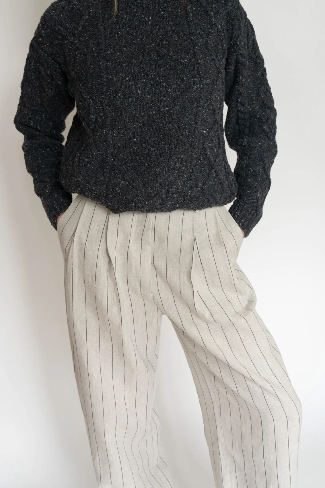 Irish Wolfhound Grey Donegal Aran Jumper