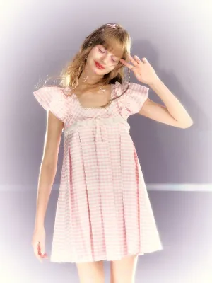 Lace square neck babydoll dress【s0000009317】