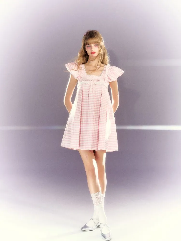 Lace square neck babydoll dress【s0000009317】