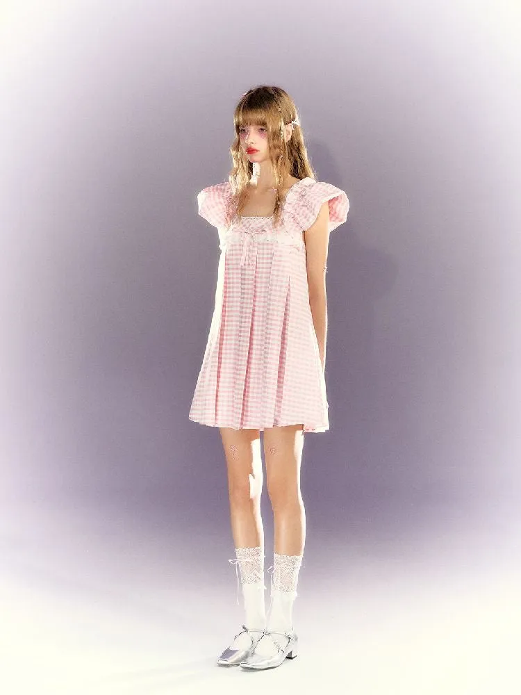 Lace square neck babydoll dress【s0000009317】