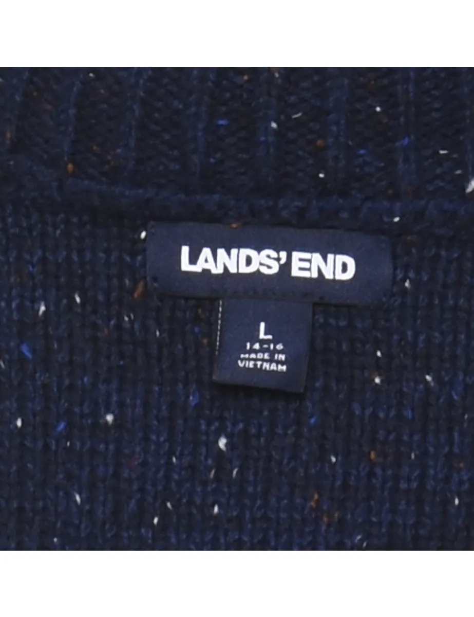 Land's End Navy Turtleneck Jumper - L