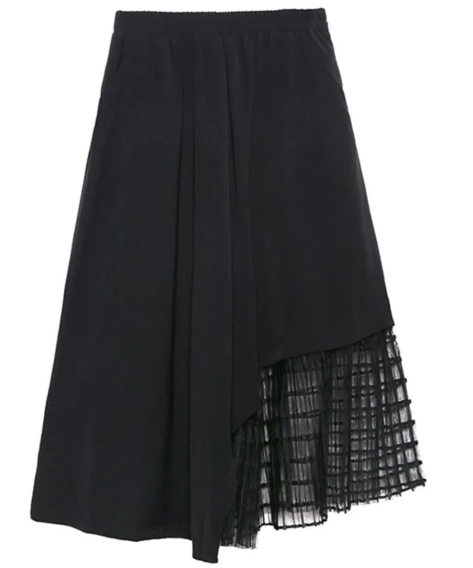 Layered Mesh Hem Skirt