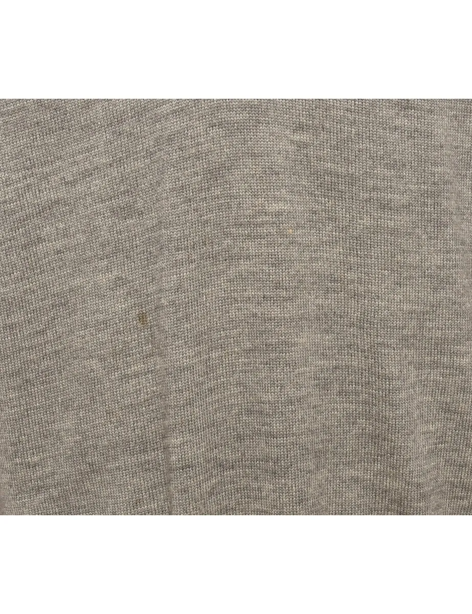 Long Sleeved Grey Knit Jumper - L