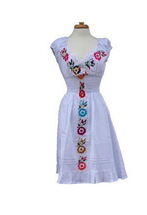 Mexican Embroidered Dress 100% Cotton