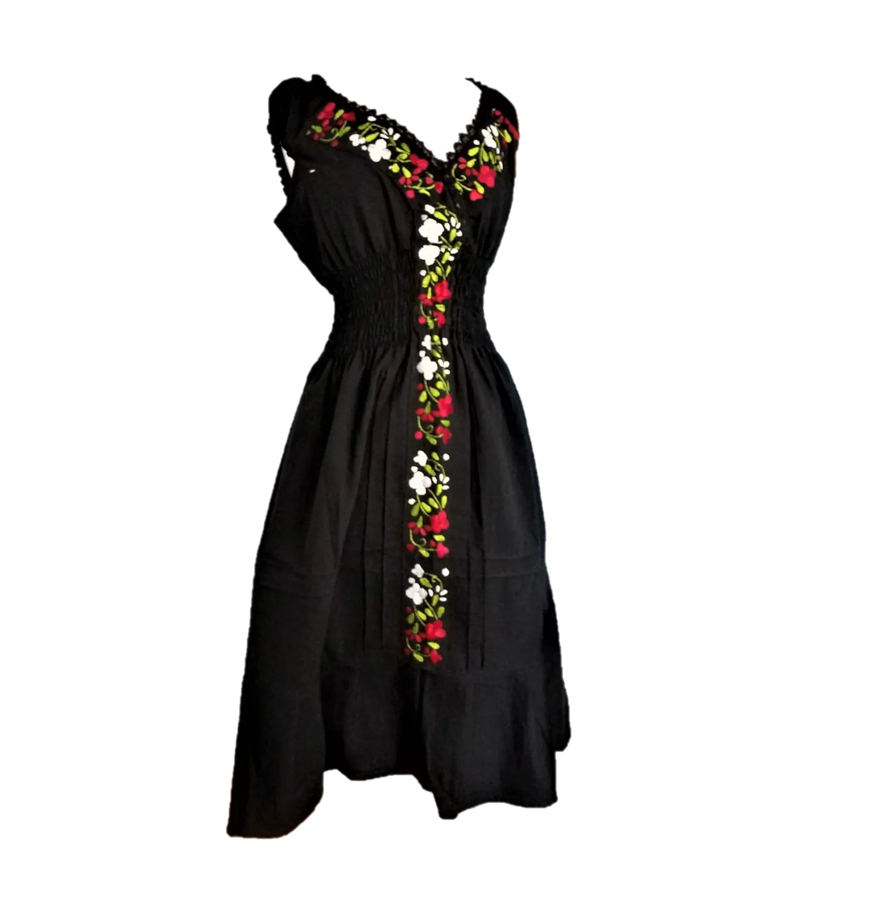 Mexican Embroidered Dress 100% Cotton