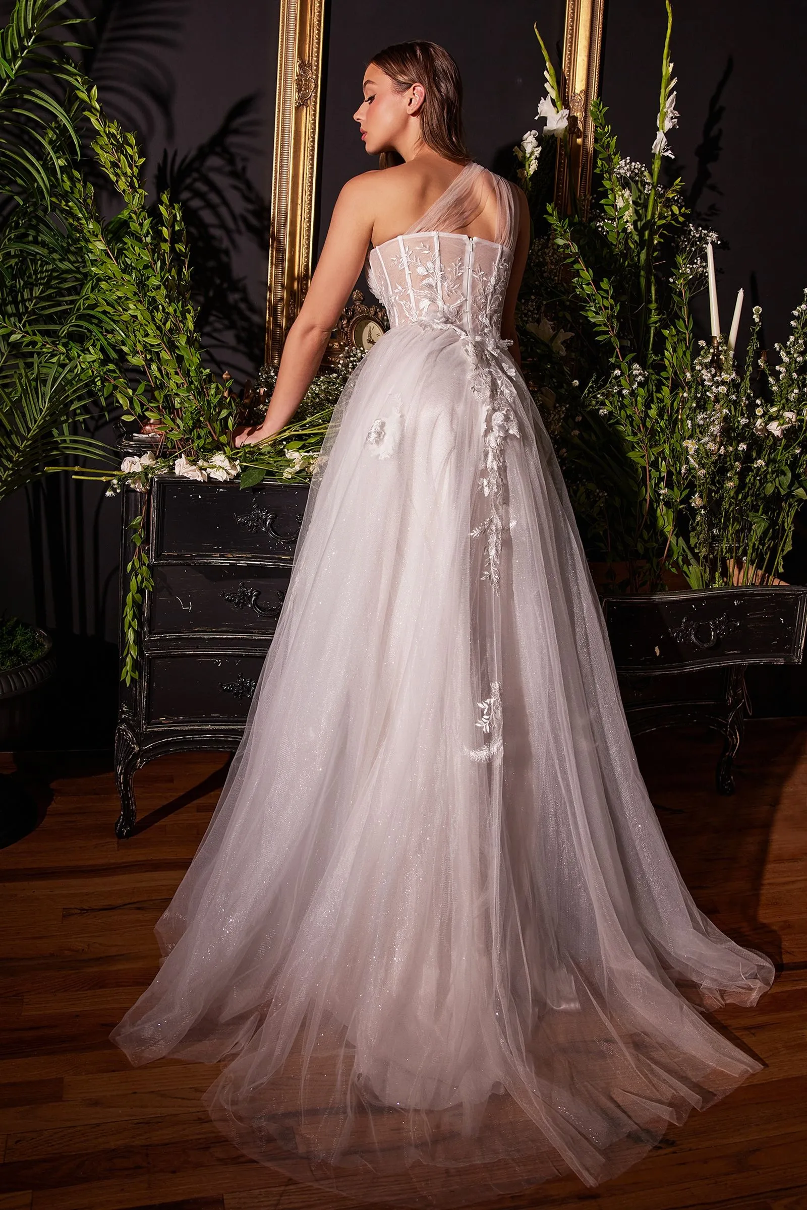 ONE SHOULDER A-LINE BRIDAL GOWN CDA1053W