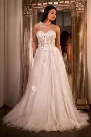 ONE SHOULDER A-LINE BRIDAL GOWN CDA1053W