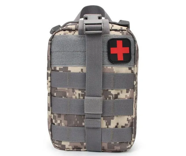 Outdoor Water First Aid Kits Travel Oxford Cloth Tactical Waist Pack Camping Climbing Bag Black Emergency Case
