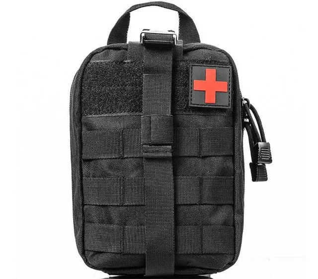 Outdoor Water First Aid Kits Travel Oxford Cloth Tactical Waist Pack Camping Climbing Bag Black Emergency Case