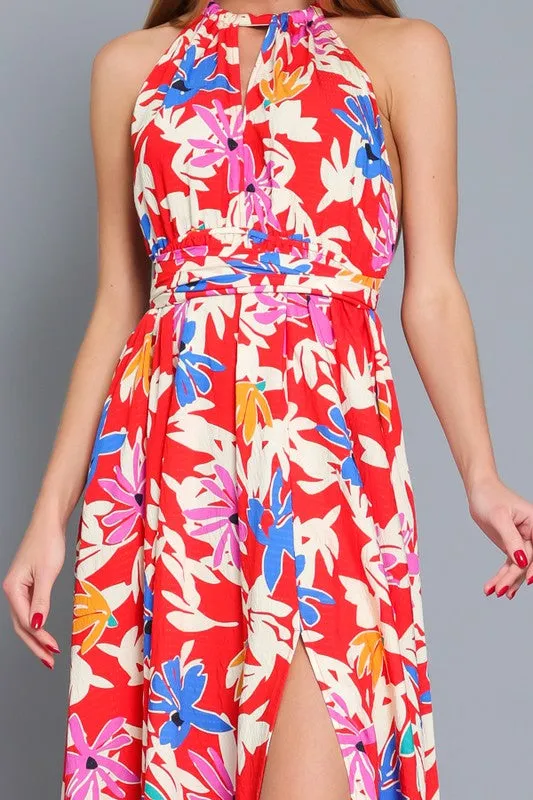 Paloma Halter Tie Back Maxi Dress