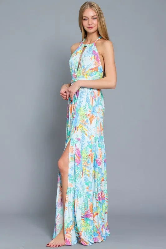 Paloma Halter Tie Back Maxi Dress