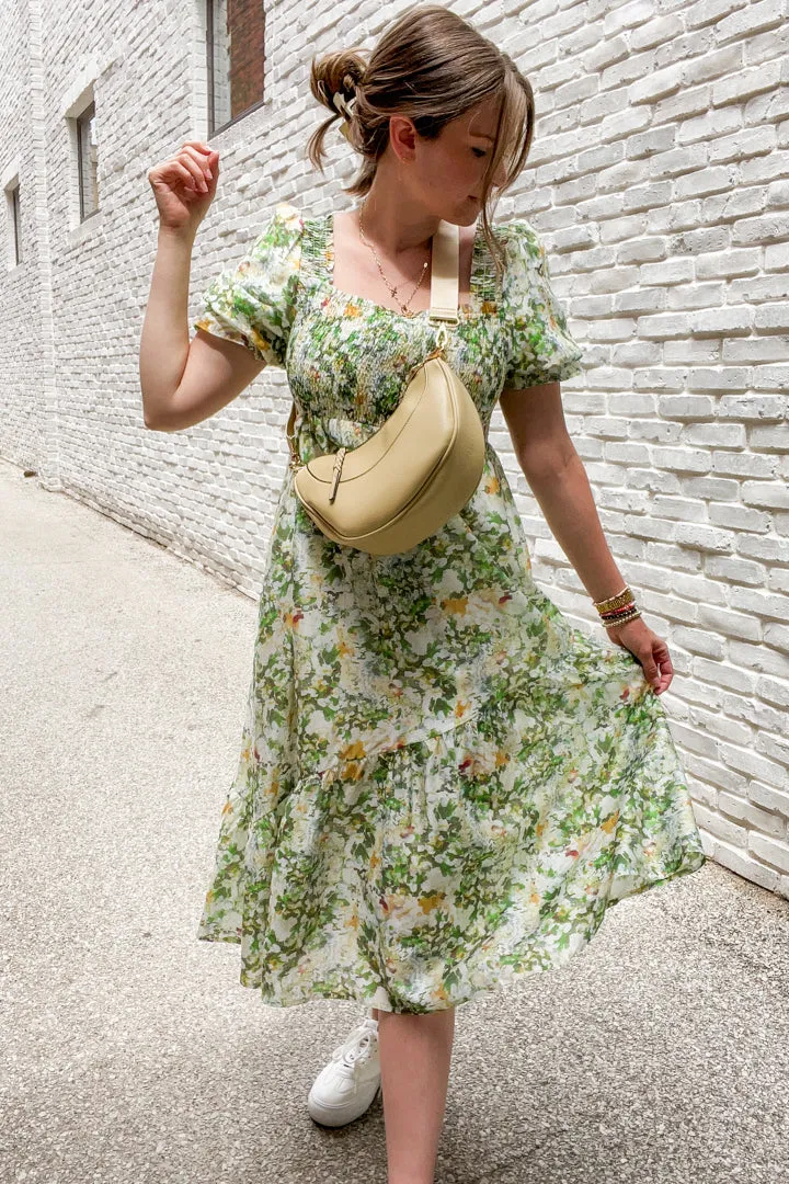Smocked Midi Dress