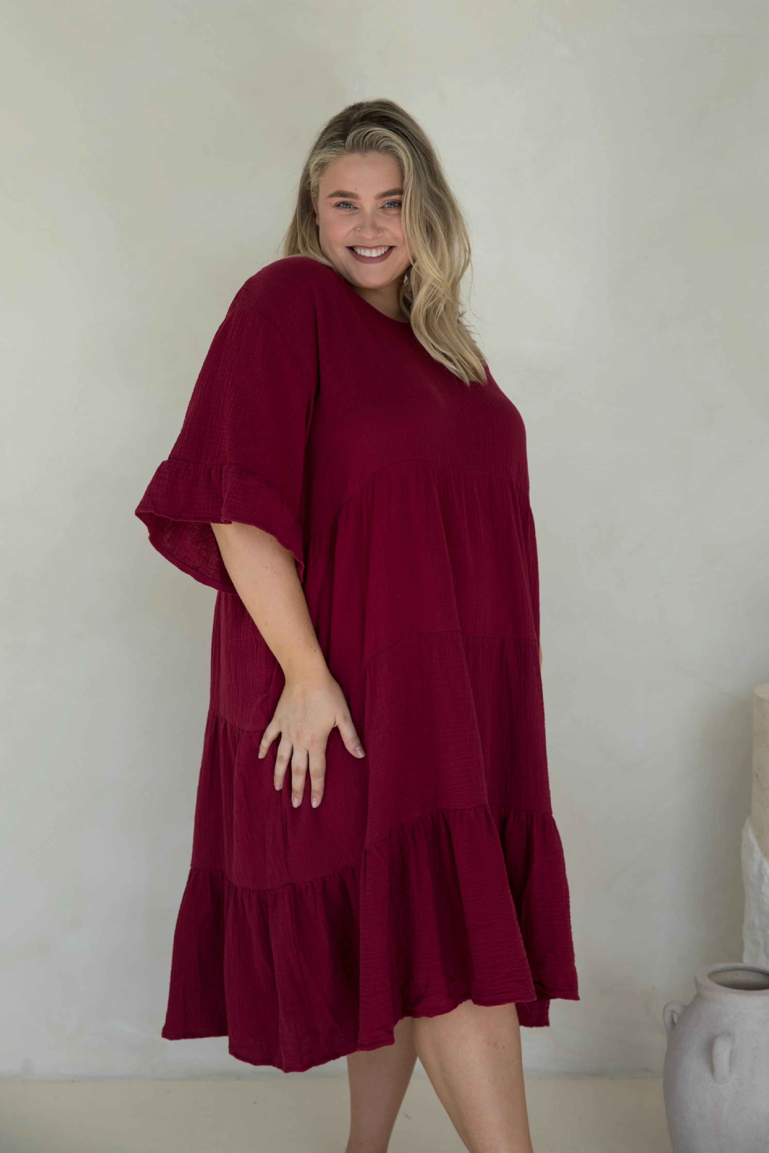 Sofia Dress in Mahogany