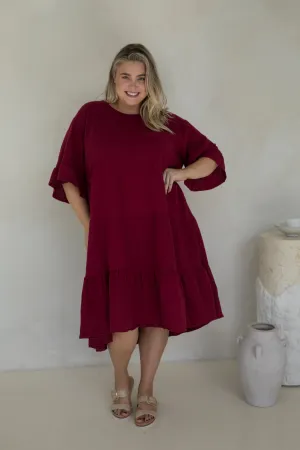Sofia Dress in Mahogany
