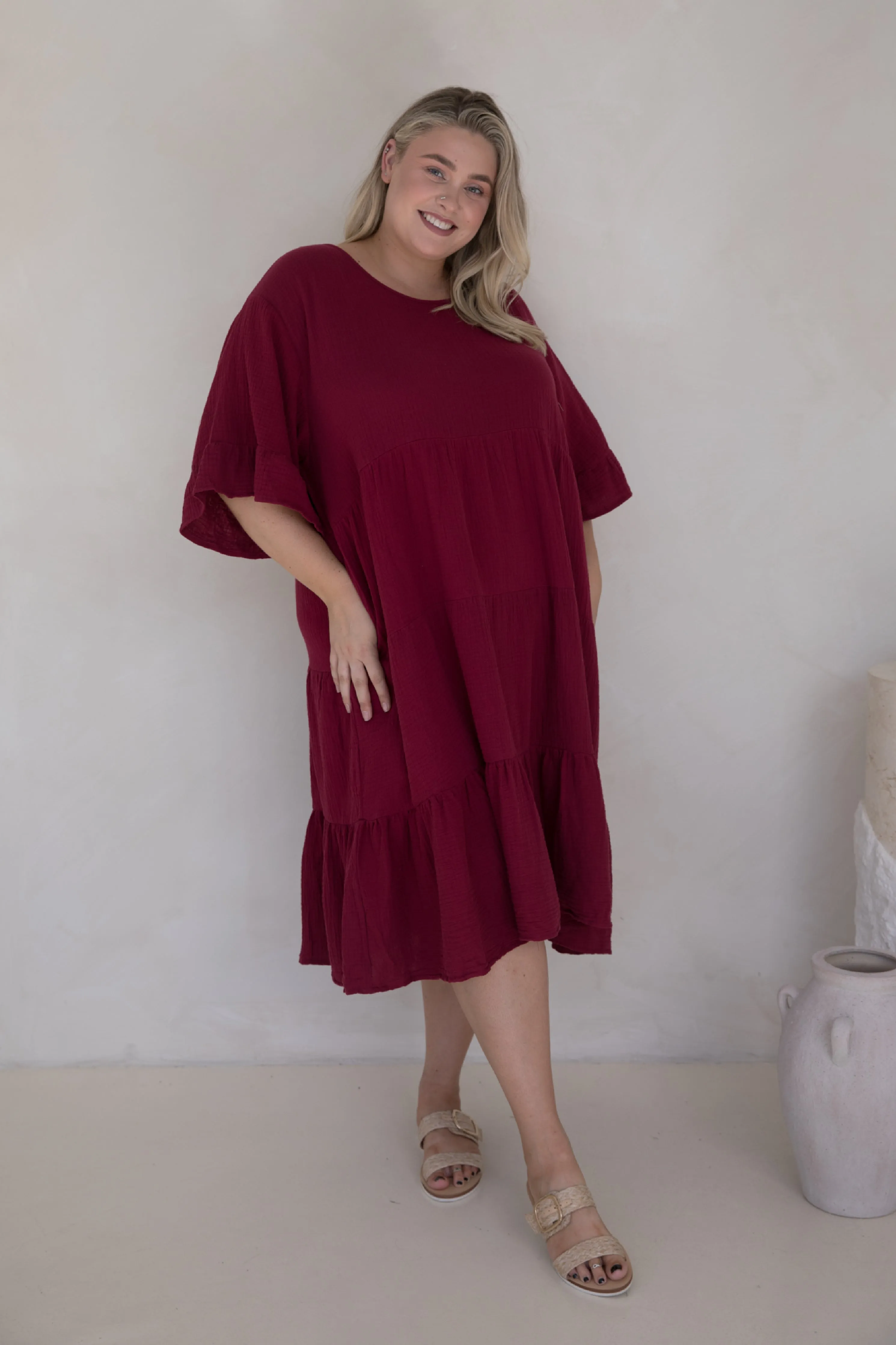 Sofia Dress in Mahogany