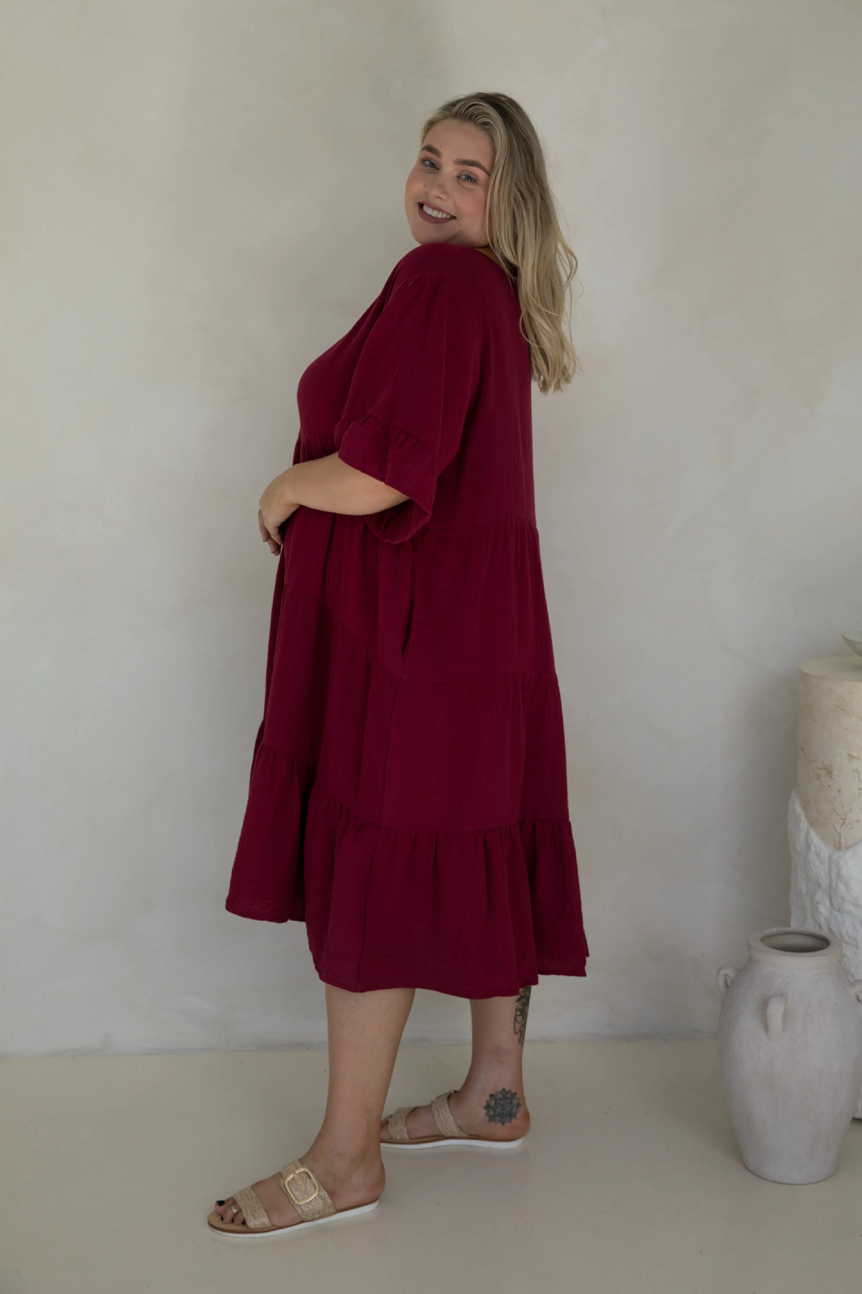 Sofia Dress in Mahogany