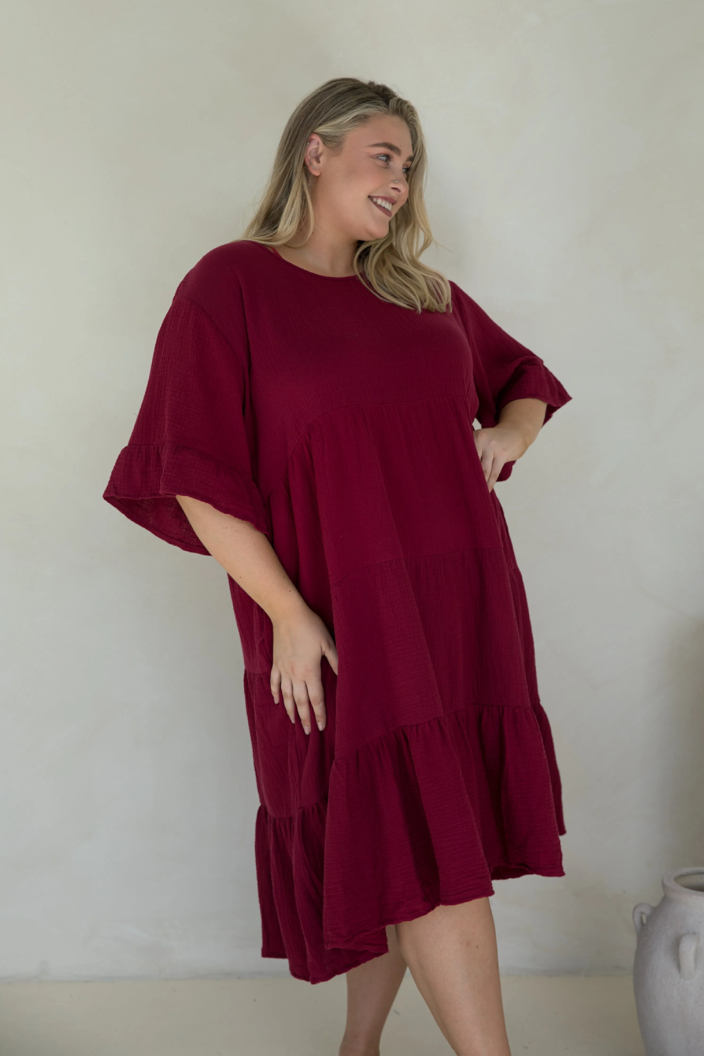 Sofia Dress in Mahogany