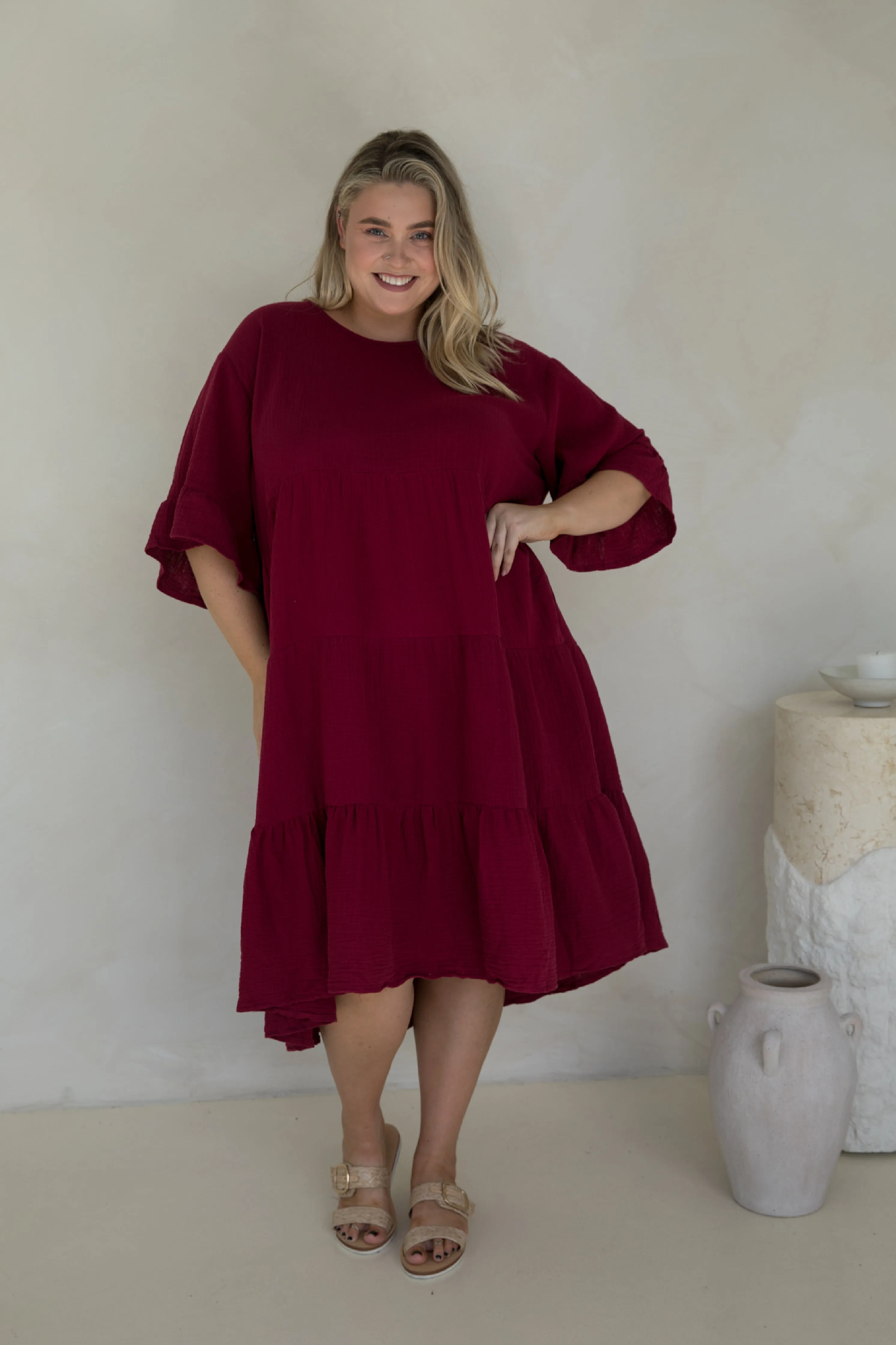 Sofia Dress in Mahogany